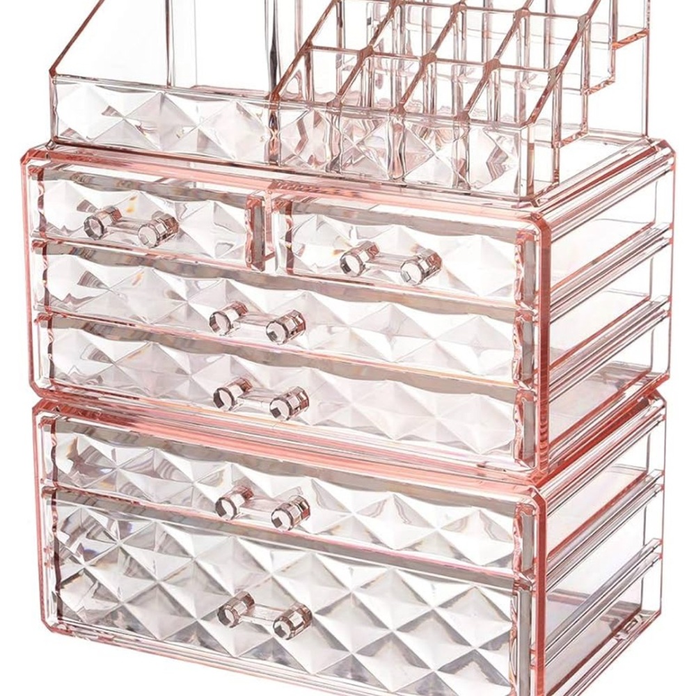 Makeup Organizer Pink Blush 3 tier